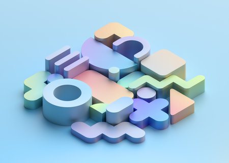 Abstract background design, composition with colorful geometric shapesの写真素材