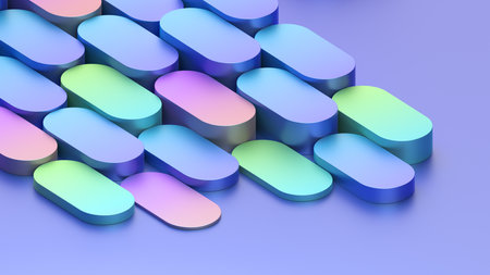 Abstract background design with colorful minimalist shapesの写真素材