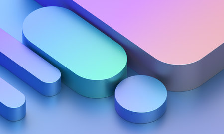 Abstract background design, pastel colored geometric shapesの写真素材