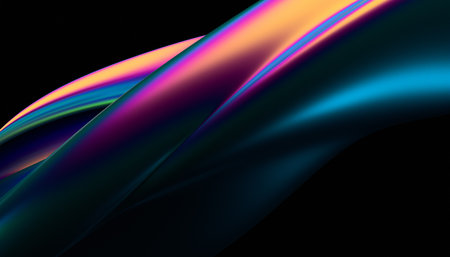 Abstract 3d render, iridescent background design, colorful illustrationの写真素材