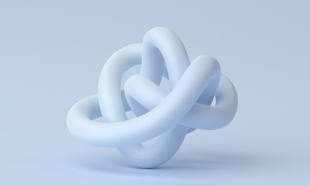 Abstract white shape, 3d render, modern minimalist illustrationの写真素材