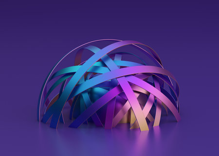 Abstract colorful shape, modern background design, 3d renderの写真素材