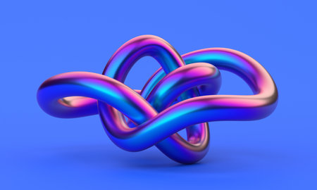 Abstract colorful shape, 3d render, modern minimalist illustrationの写真素材