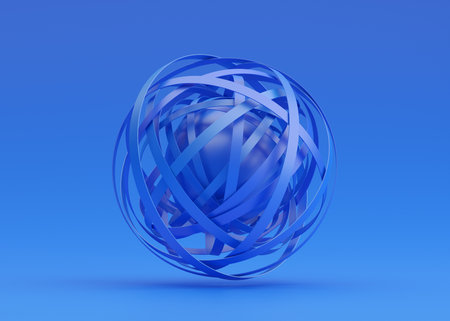 Abstract blue shape, modern background design, 3d renderの写真素材