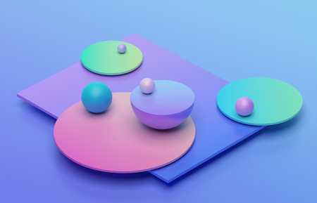 Abstract 3d render, multicolored geometric composition designの写真素材