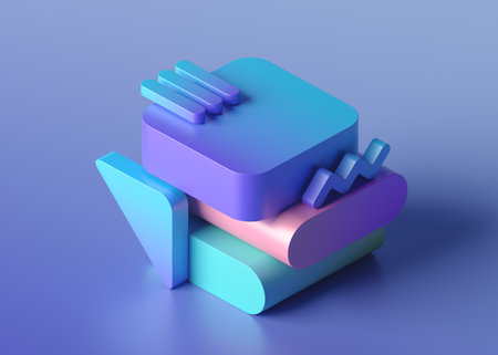 Abstract 3d render, minimalist geometric composition designの写真素材