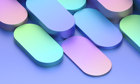 Abstract minimalist background design with colorful shapesの写真素材