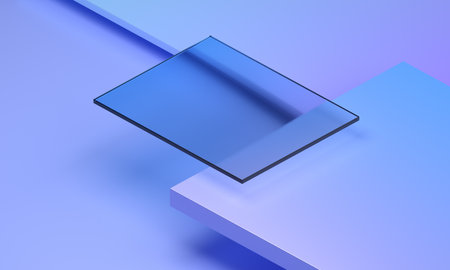 Abstract 3d render, pastel colored geometric composition designの写真素材