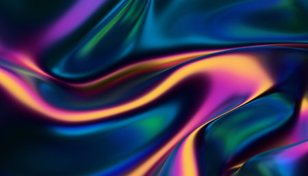 Abstract 3d render, iridescent background design, colorful illustrationの写真素材