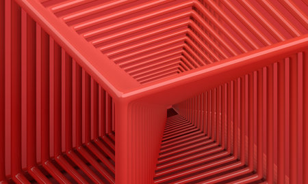 Abstract structure, red background design, 3d renderの写真素材