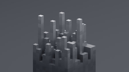 Abstract 3d render, black geometric background design