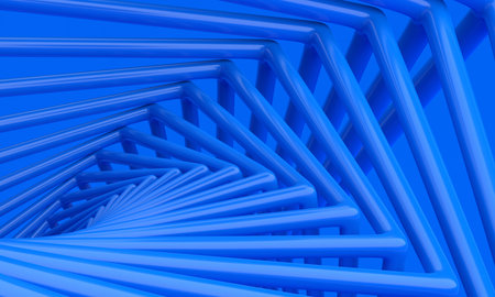 Abstract structure, blue background design, 3d renderの写真素材