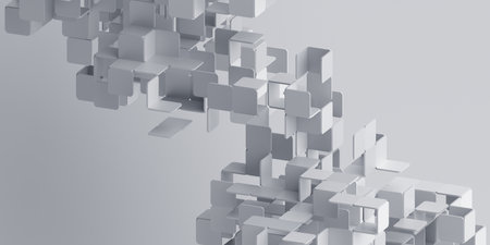 Abstract 3d render, white geometric background designの写真素材