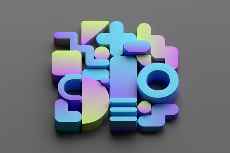 Abstract background design, colorful composition with geometric shapesの写真素材