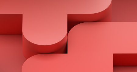 Abstract background design, red minimalist geometric compositionの写真素材