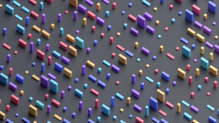 Abstract 3d render, colorful geometric background designの写真素材