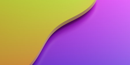 Abstract 3d rendered yellow and purple background, minimalist designの写真素材
