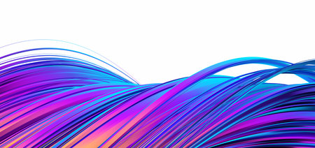 Abstract 3d render, background design with curved linesの写真素材