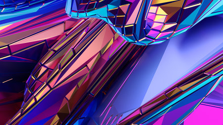 Abstract 3d render, modern background design, colorful illustrationの写真素材