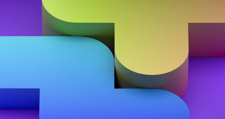 Abstract background design, colorful minimalist geometric compositionの写真素材