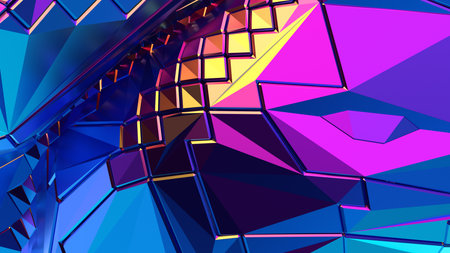 Abstract 3d render, modern background design, colorful illustrationの写真素材