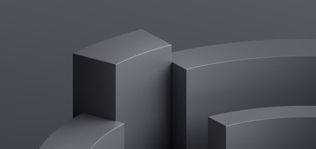Abstract background design, dark minimalist geometric compositionの写真素材