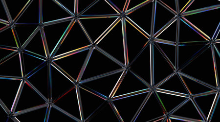 Background design, abstract polygonal wireframe, 3d renderの写真素材