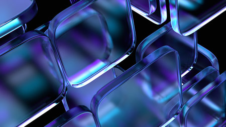 Dark background design, abstract geometric blocks, 3d render