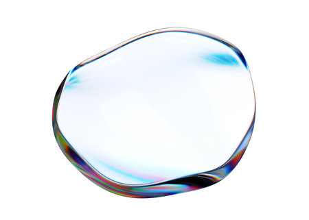Abstract minimalist background design, wavy glass circle, 3d renderの写真素材