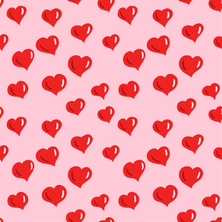 Seamless background with pink hearts on pink background, for Valentine's Day.