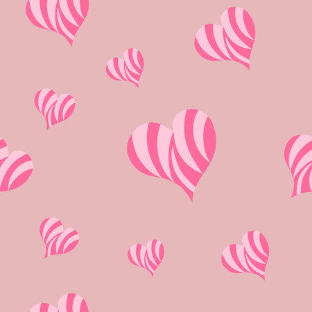 A pink seamless Valentines Day pattern with hearts. Vector graphicsのイラスト素材