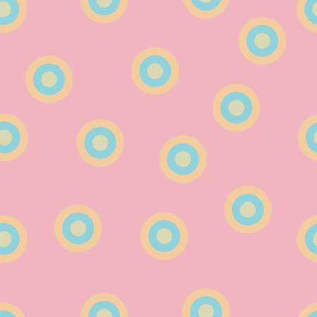 Pink seamless pattern with geometric shapes, circles vector background 1000x1000 pixels.のイラスト素材
