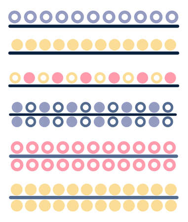 A set of geometric lines with circles. colorfull.のイラスト素材