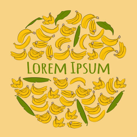 A set of color bananas in a circle. vector graphicsのイラスト素材