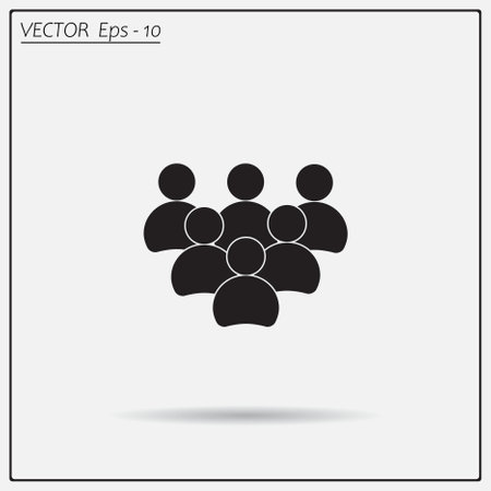 Illustration of Flat Group of People Icon Vector Symbol Backgroundのイラスト素材