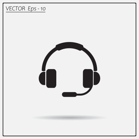 Headphones icon. Musical accessory. Flat design.のイラスト素材
