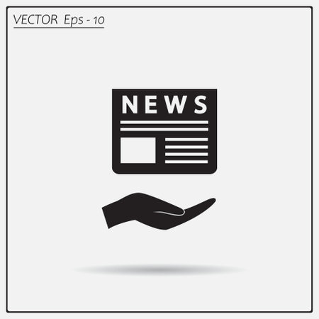 Flat icon of news. News vector icon.のイラスト素材