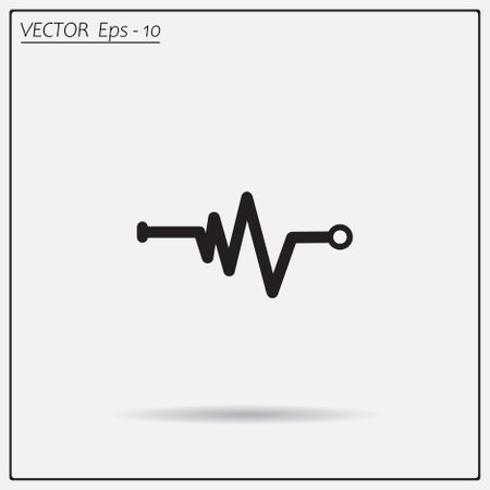Cardiology icon with heart and cardiogram, vector symbol.のイラスト素材