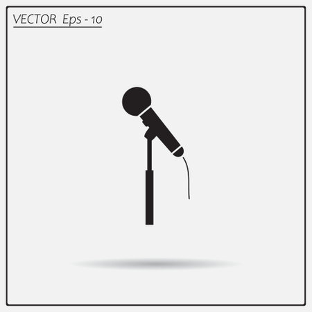 Microphone web icon, flat design.のイラスト素材