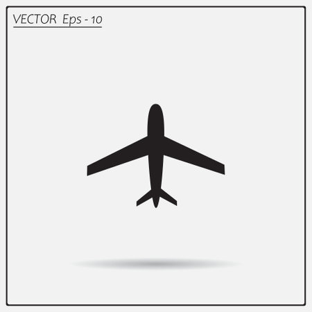 Plane, airplane icon. Protection of air travel, insurance sign web icon. Flat design.のイラスト素材