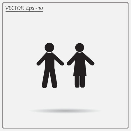 Man and Woman icon with shadowのイラスト素材