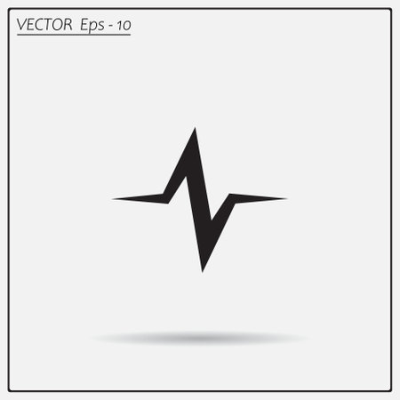 Cardiology icon with heart and cardiogram, vector symbol.のイラスト素材