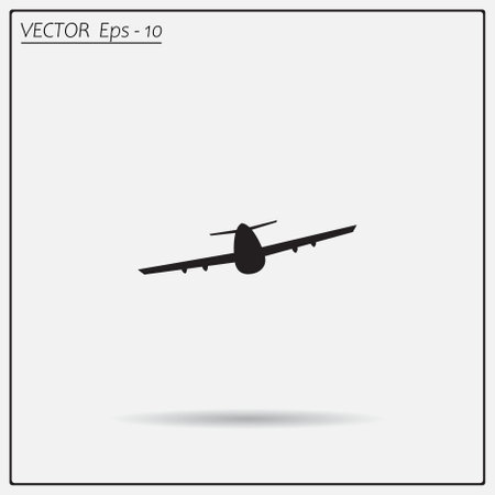 Plane, airplane icon. Protection of air travel, insurance sign web icon. Flat design.のイラスト素材