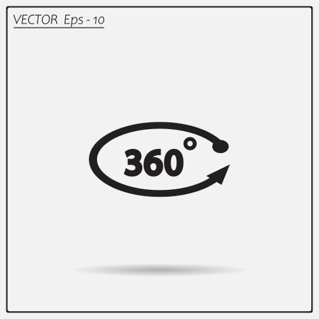360 degree icon. Flat button.のイラスト素材