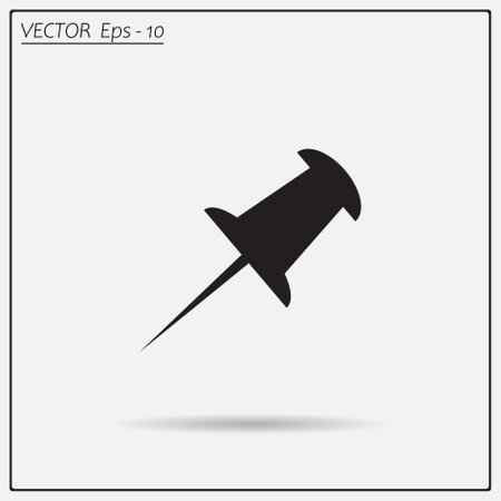 Push pin vector simple single color icon.のイラスト素材
