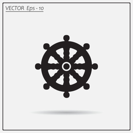 Steering wheel marine vector iconのイラスト素材