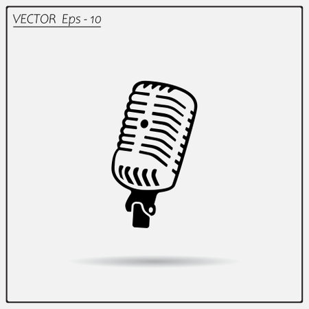 Microphone vector icon. An image of the microphone's reto.のイラスト素材