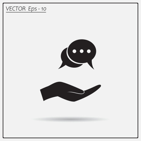 hand and chat vector iconのイラスト素材