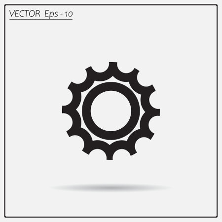 gear icon, vector illustration. Flat design styleのイラスト素材