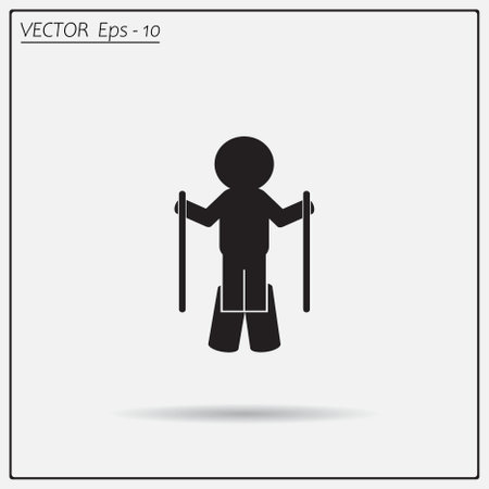 Ski Icon Vector Illustration.のイラスト素材